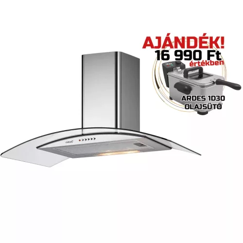 CATA - Páraelszívó C-GLASS 900 LED - Inox + Ardes fritőz 1D30