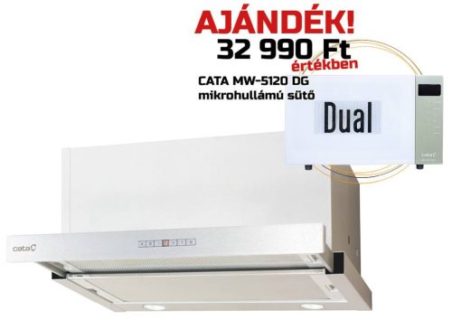 Cata - Páraelszívó TFH-7600 X inox +  AJÁNDÉK Cata MW-5120 DG green mikrohullámú sütő - A készlet erejéig rendelhető!