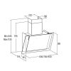 Cata VALTO 600 XGBK Beépíthető fali kürtős páraelszívó | 900m3/óra | 60 cm | Fekete üveg