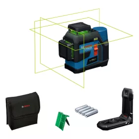   BOSCH 0601065400 GLL 12V-100-33 CG zöld vonallézer + LB 10 + AA1 elemadapter + 4 x 1,5V LR 6 AA elemek