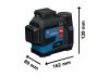 BOSCH 0601065401 GLL 12V-100-33 CG zöld vonallézer + LB 10 + DK 20 + GBA 12V 2.0Ah akku + GAL 12-40 gyorstöltő + L-boxx