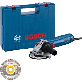   BOSCH 06013A6102 GWS 12-125 Sarokcsiszoló gyémántvágó tárcsával, kofferben