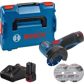   BOSCH 06019F200B GWS 12V-76 Akkus sarokcsiszoló (2x3,0Ah) L-Boxx-ban