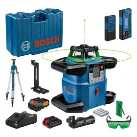   BOSCH 06159940PS GRL 650 CHVG zöld Forgólézer + BT 300 HD állvány (LR 65 G lézervevő, RB 60 Tartó, RC 6 Távirányító, WM 6 Fali tartó, ProCore 18V 4,0Ah Li-Ion akkumulátor, GAL 18V-40 Professional gyorstöltő, BA1
