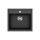 EVIDO QUADRO 6 gránit mosogató, 565 x 510 mm, antracit