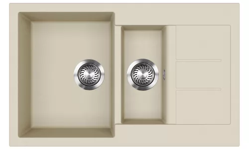 EVIDO CUBO 6 S Compact gránit mosogató, 800 x 500 mm, bézs