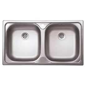   EVIDO FLEX DUO natúr rozsdamentes acél mosogató, 780 x 435 mm