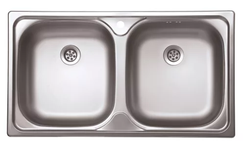 EVIDO FLEX DUO natúr rozsdamentes acél mosogató, 780 x 435 mm