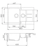 EVIDO CUBO 6 S Compact gránit mosogató, 800 x 500 mm, avena