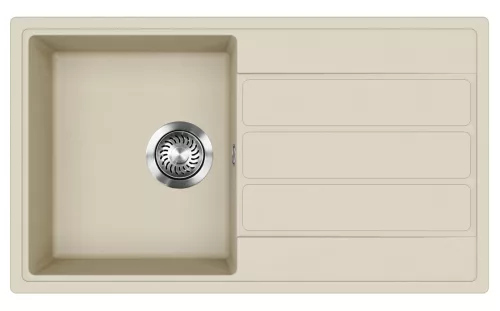EVIDO EASY 45S gránit mosogató 760x440 bézs, doboz nélkül, lefolyógarnitúrával