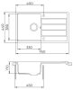 EVIDO Easy 45S gránit mosogató, 760 x 440 mm, bézs