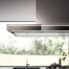 Falmec LUMINA NRS 90 cm sziget páraelszívó, inox/fekete üveg