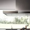 FALMEC LUMINA LED NRS sziget páraelszívó, 90 cm, inox/fekete üveg