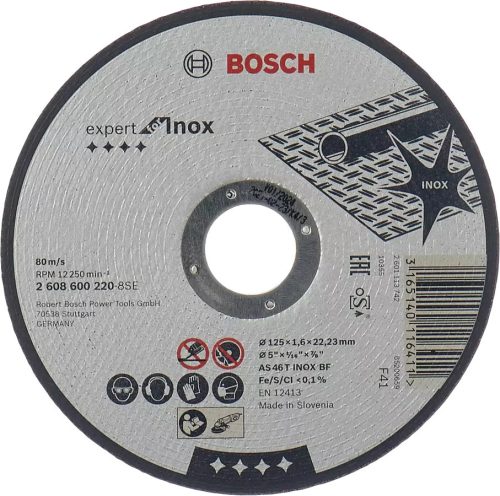 BOSCH 2608600220 Expert for Inox AS 46 T INOX BF egyenes AS 46 T INOX BF, 125 mm, 1,6 mm