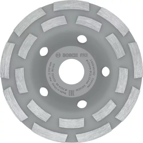 BOSCH 2608601762 PRO Concrete hosszú élettartamú gyémánt csiszolófejek, betoncsiszolókhoz, 125 x 22,23 x 5 mm