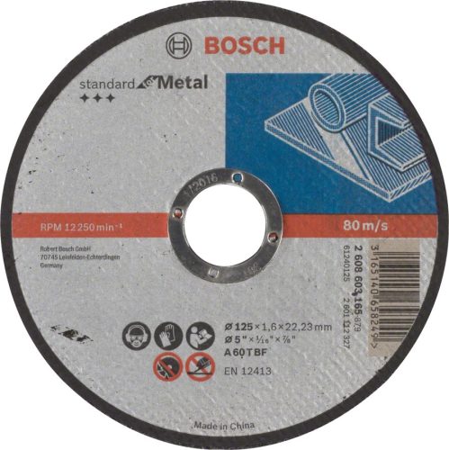 BOSCH 2608603165 Standard for Metal A 30 S BF egyenes A 30 S BF, 115 mm, 22,23 mm, 2,5 mm