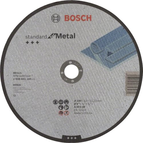 BOSCH 2608603168 Standard for Metal A 30 S BF egyenes A 30 S BF, 230 mm, 22,23 mm, 3,0 mm