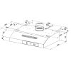 Faber 741 Base W A60 Beépíthető hagyományos páraelszívó | Hátsó kivezetés | 295m3/óra | 60 cm | Fehér