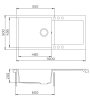 EVIDO Cubo XL 6S gránit mosogató, 1000 x 500 mm, platina