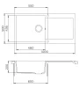 EVIDO CUBO XL 6 S gránit mosogató, 1000 x 500 mm, platina