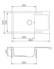 EVIDO Cubo XL 6S compact gránit mosogató, 860 x 500 mm, platina