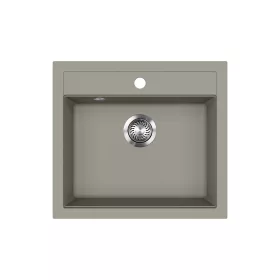 EVIDO QUADRO 6 gránit mosogató, 565 x 510 mm, platina
