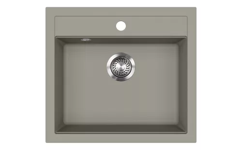 EVIDO QUADRO 6 gránit mosogató, 565 x 510 mm, platina