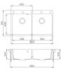 EVIDO Quadro 9 gránit mosogató, 860 x 510 mm, platina