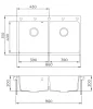 EVIDO QUADRO 9 gránit mosogató, 860 x 510 mm, platina