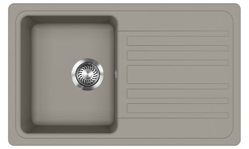 EVIDO Home 45S gránit mosogató, 765 x 460mm, platina