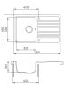 EVIDO Home 45S gránit mosogató, 765 x 460mm, platina
