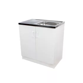   Komplett mosogató szekrény 80x50, nyílajtós, 1med.tál, fehér front
