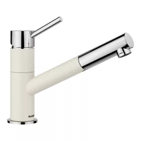   BLANCO KANO-S kihúzható fejes csaptelep, törtfehér/króm, SILGRANIT-Look, HD