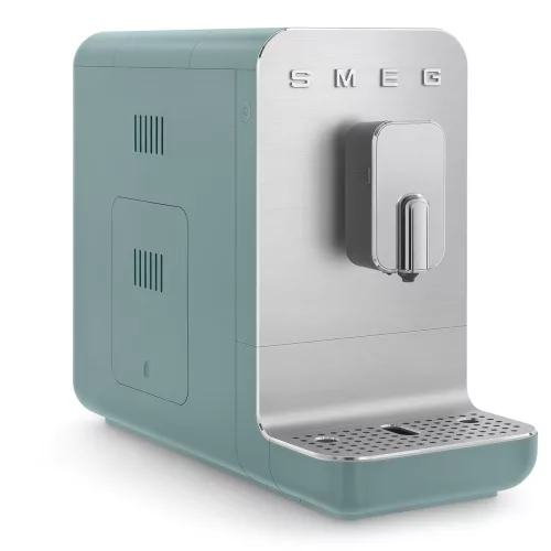 SMEG AUTOMATA KÁVÉFŐZŐ, Collezione design, tejhabosító funkció, cappuccino/latte macchiato funkció, matt smaragdzöld