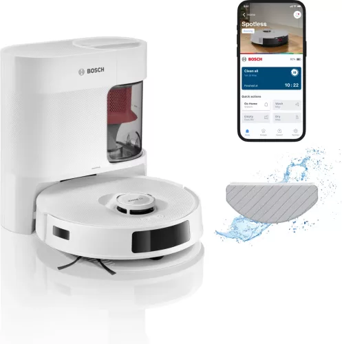 Bosch BCRD2W robotporszívó és felmosó, automatikus ürítő, Spotless Advanced+, fehér