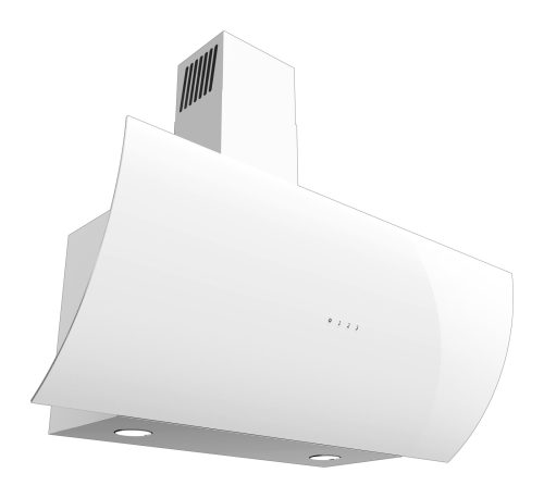 EVIDO CLIFF 90W vertikális fali páraelszívó, 90 cm, fehér üveg