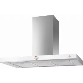   De Dietrich fali páraelszívó, kürtős, 90 cm, inox/fehér üveg front/réz díszítés