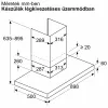 BOSCH DWB95CC60 Serie|4 Beépíthető fali kürtős páraelszívó | 594 m3/óra | 90cm | Fekete