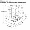 BOSCH DWK67FN60 Serie|4 Beépíthető fali kürtős páraelszívó | TouchSelect | SoftLight | EcoSilence Drive | 768m3/óra | 60 cm | Fekete