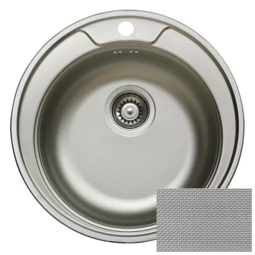 LIVINOX RONDO 145 karcálló szövetmintás rozsdamentes acél mosogató, 480 mm