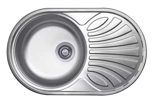 LIVINOX RONDO 159 karcálló szövetmintás rozsdamentes acél mosogató, 770 x 480 mm