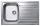 LIVINOX EC-338K natúr rozsdamentes acél mosogató, 800 x 500 mm