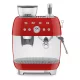 SMEG ŐRLŐVEL KOMBINÁLT ESPRESSO KÁVÉFŐZŐ, retro, piros