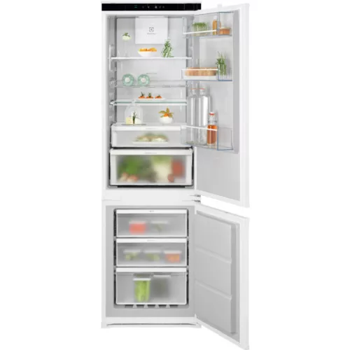 Electrolux ENP7MD18S Beépíthető kombinált alulfagyasztós hűtőszekrény | NoFrost | TwinTech | CustomFlex | 186/62 l | 177 cm magas | 55 cm széles