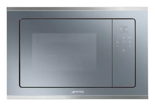 SMEG BEÉPÍTHETŐ MIKROHULLÁMÚ SÜTŐ, Selezione design, 20 liter, 5 funkció, ezüstszürke üveg