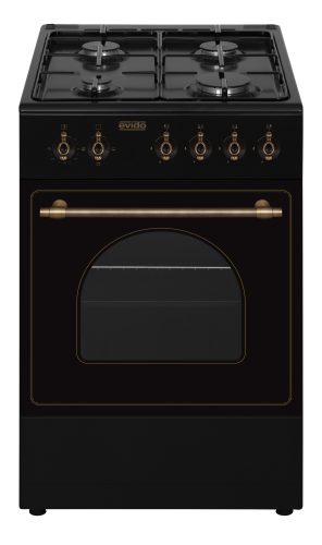 EVIDO FREE GE55A gáz tűzhely,elektromos sütő,rusztikus, antracit/bronz,50*55cm