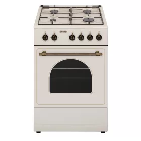   EVIDO FREE GE55C gáztűzhely, rusztikus design, 50x55 cm, elektromos sütő, 48 l, bézs/bronz