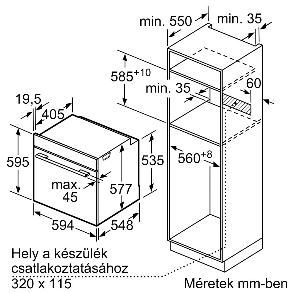 Bosch HBG676ES6 Serie|8 Beépíthető sütő | TFT | 71l | Piroli