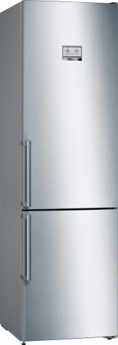 Bosch KGN39HIEP Serie|6 Szabadonálló kombinált alulfagyasztós hűtőszekrény | NoFrost | Wifi | Két kamera a hűtőtérben | 279/87 l | 204 cm magas | 60 cm széles | Nemesacél