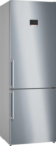 BOSCH KGN497ICT Serie|4 Szabadonálló kombinált alulfagyasztós hűtőszekrény | NoFrost | PerfectFit | 330/105 l | 203 cm magas| 70 cm széles | Nemesacél kinézet